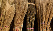 Closeup Of A Handmade Broom, Made With Plants