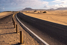 Empty Road In Desert Landscape 