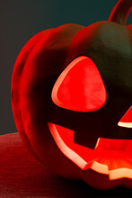 Closeup Of A Halloween Pumpkin