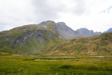 Alpine Lake And Mountain Range