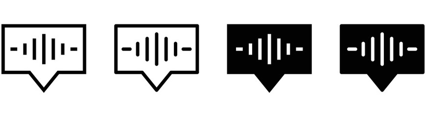 Poster - voice chat icon set. voice message icon collections symbol, vector illustration
