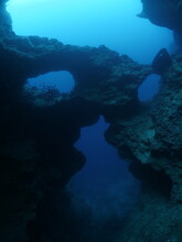 Cave Diving Underwater  Skull Shape Cave Like Skeleton