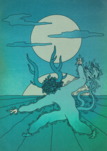 Blue Dance Spirit Illustration