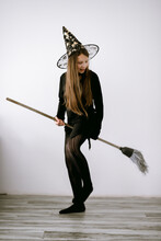 Witch On A Broomstick At Home













