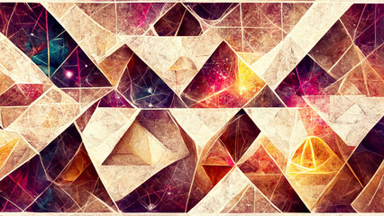 Wall Mural - triangle geometric magic square background illustration generative ai content by midjourney