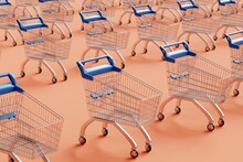 Shopping Cart 3d Pattern.