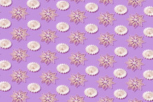 Papercraft Snowflakes And Flowers Pattern.
