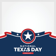 National Texas Day. February 1. Vector Illustration.