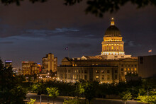 Utah State Capitol Building At Night  In Salt Lake City 
