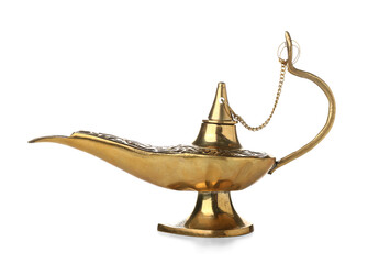 Wall Mural - Aladdin lamp of wishes for Ramadan on white background