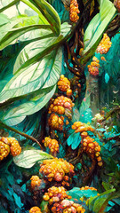  Tropical Rainforest forest Maya ancient culture illustration Generative AI Content by Midjourney