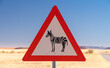 © Elena Saurius & Dani Rex/Stocksy - Zebra crossing danger sign in a gravel road, Namibia, Africa