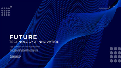 Gradient abstract landing page with dark and colorful space wave background