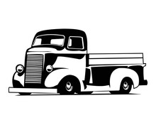 1940s Coe Chevy Truck Logo Silhouette. Premium Vector Design. Best For Badge, Emblem, Icon And Trucking Industry. Available Eps 10.