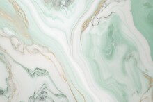 Flowy, Green Marble Background With Gold Streaks, Generative Ai Composite