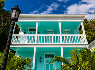 Wall Mural - Tropical Colored Example of Caribbean Architecture ,Key West, Florida, USA