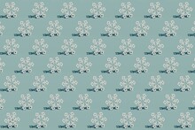 3d Winter Pattern Made Of Snowflakes On Blue Background.