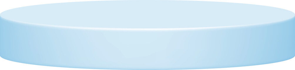 Realistic soft blue 3d cylinder podium pedestal for product display and promotion, advertising ,png isolated on transparent background, cut out, illustration