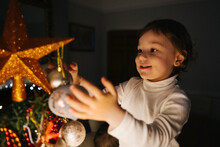 Child With Christmas Tree