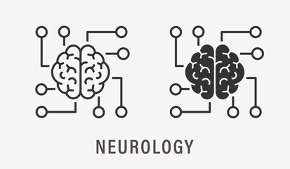 Poster - neurology icons on white background. vector illustration.