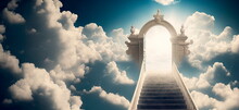 Religion Background Stairway To Heaven Stairs In Sky Generative AI