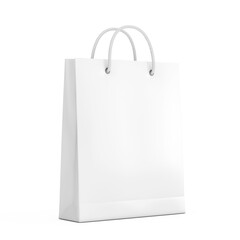 Aufkleber - White Paper Shopping Bag Mockup with Free Space for Your Design. 3d Rendering