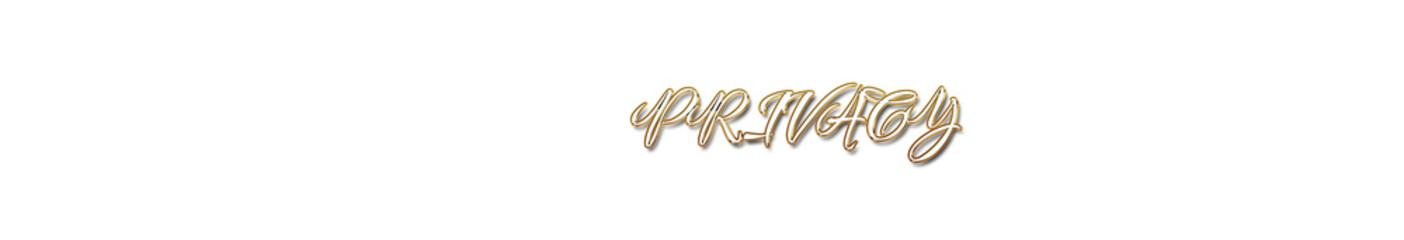 Privacy word gold typography banner with transparent background