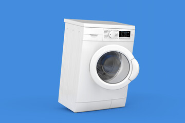 Poster - Modern White Washing Machine. 3d Rendering
