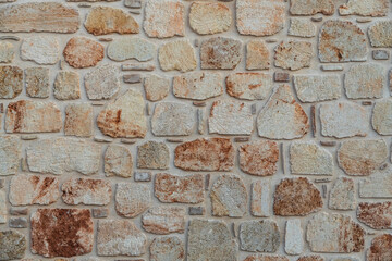 Aufkleber - Background of brown-gray stone wall  . Pattern of slate wall texture and background