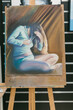 © Jimena Roquero/Stocksy - Pastel artwork on canvas on easel in art school