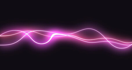 Wall Mural - Animated glowing neon arc lines background with pink gradations