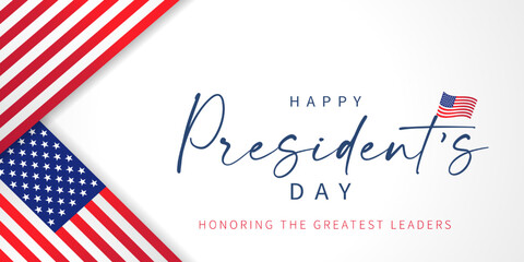 Wall Mural - Happy Presidents Day banner with flag USA. 