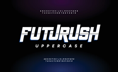 Leinwandbilder - Modern futuristic alphabet fonts. Sport typography urban style font for technology, digital, movie logo design. Vector illustration of word