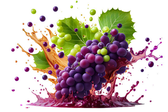 Wall Mural -  - grapes with grapes juice isolated
