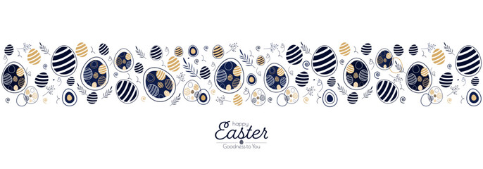 Canvas Print - Happy Easter banner. Modern minimal design.