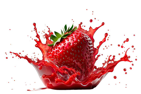 Wall Mural -  - strawberry in juice splash