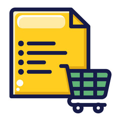 Icon online shop shopping list Illustration for web app etc