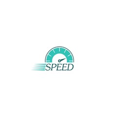 Fast acceleration odometer logo. Speed icon isolated on white background