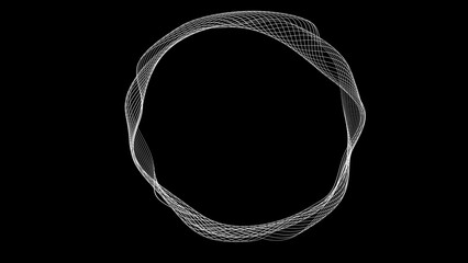 abstract circles lines wavy in round frame colorful light rainbow isolated on white background with 