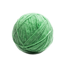 Dark Green Ball Of Threads Wool Yarn Isolated On A Transparent Background