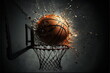 basketball hit a net, Made by AI,Artificial intelligence