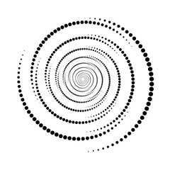 Poster - Black and white swirl. Abstract halftone dots vector background texture.