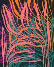 Colorful Abstract Botanical Graphic Pattern