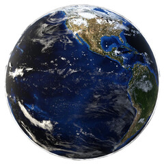 Wall Mural - Planet Erde, Pazifik, Amerika, Ansicht, Südamerika, transparenter Hintergrund, png, erdball, welt, ozean, 3d, isoliert