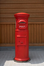 Closeup Outdoor Red Mailbox