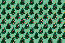 The Pattern Of Christmas Trees. Seamless Pattern.