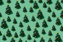 Creative Aesthetic Pattern Made Of A Christmas Tree