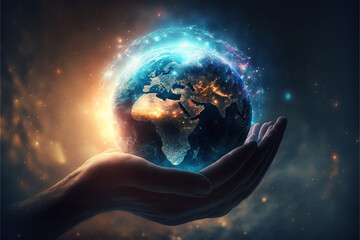 Wall Mural - The world is in your hands (AI Generated)