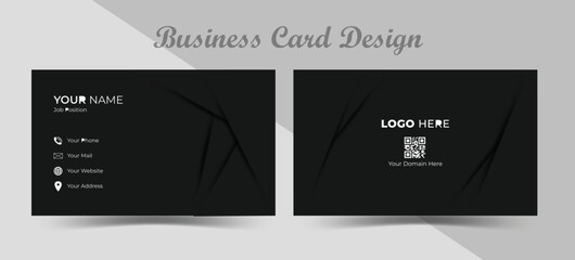 dark black business card template. black elegant business card design.