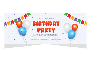 Poster - Happy birthday template banner design